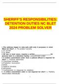 SHERIFF-S RESPONSIBILITIES DETENTION DUTIES NC BLET 2024 PROBLEM SOLVER.