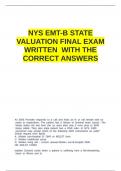 NYS EMT-B STATE VALUATION FINAL EXAM WRITTEN WITH THE CORRECT ANSWERS.