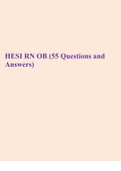 HESI RN OB (55 Questions and Answers)