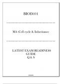 BIOD101 (M4- Cell Cycle & Inheritance) Latest Exam Readiness Guide 2024