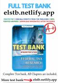 Test Bank for CCH Federal Taxation Comprehensive Topics Exam 2024 1st Edition by Harmelink