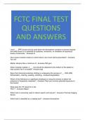 FCTC FINAL TEST QUESTIONS AND ANSWERS