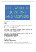 FCTC WRITTEN QUESTIONS AND ANSWERS