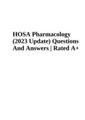 HOSA Pharmacology (2023 Update) Questions And Answers | Rated A+