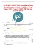 NURS 6512/ NURS 6512 Actual Final Exam  Questions and Answers/ NURS 6512 Final Exam 100% Correct/ NURS 2023 Version  Latest Update