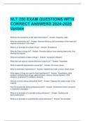 HLT 250 EXAM QUESTIONS WITH CORRECT ANSWERS 2024-2025 Update 