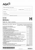 2024 AQA GCSE Bengali Paper 1 (8638/LH: Listening Higher Tier)