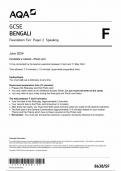 2024 AQA GCSE Bengali Paper 2 (8638/SF: Speaking Foundation Tier)