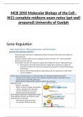 MCB 2050 Molecular Biology of the Cell - W21 complete midterm exam notes (get well prepared) University of Guelph