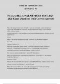 FCCLA REGIONAL OFFICER TEST 2024- 2025 Exam Questions With Correct Answers