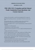 FSE 1150- Ch 9- Cremation and the Federal Trade Commission Exam Questions And Correct Answers