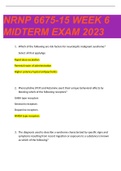 NRNP 6675-15; NRNP 6675 Week 6 Midterm Exam 2023  Questions with ANSWERS A+ GRADED