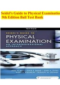 Seidel's Guide to Physical Examination 9th Edition Ball Test Bank