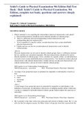 (Complete 2022) Test Bank For Seidel's Guide to Physical Examination An Interprofessional Approach 10th Edition by Jane W. Ball, Joyce E. Dains Chapter 1-26; Ace in your Exams in 1 attempt!Seidel's Guide to Physical Examination 9th Edition Ball Test Ban