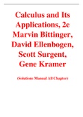 Calculus and Its Applications 2nd Edition By Marvin Bittinger, David Ellenbogen, Scott Surgent, Gene Kramer (Solution Manual)