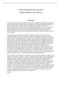 National Organization of Forensic Social Work Specialty Guidelines for Values and Ethics    Introduction  Since the 1960s, the practice of forensic social work has expanded as organizations, government and legal institutions, social and family environment