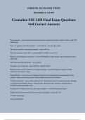 Cremation FSE 1150 Final Exam Questions And Correct Answers