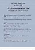 FSE 1150 Brown Final Review Exam Questions And Correct Answers