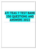 ATI TEAS 7 TEST BANK 350 QUESTIONS AND ANSWERS 2022