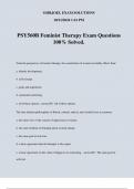 PSY560B Feminist Therapy Exam Questions 100% Solved.