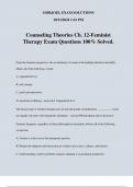 Counseling Theories Ch. 12-Feminist Therapy Exam Questions 100% Solved.