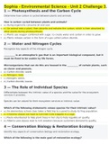 Sophia - Environmental Science - Unit 2 Challenge 3 Questions & Answers 100% Correct