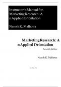 Test Bank For Marketing Research An Applied Orientation 7th Edition by Naresh K. Malhotra