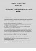 FSC100 Final Exam Questions With Correct Answers