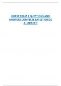 HURST EXAM 2 QUESTIONS AND  ANSWERS COMPLETE LATEST GUIDE  A+ GRADED