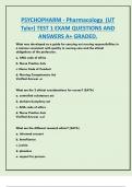 PSYCHOPHARM - Pharmacology  (UT  Tyler) TEST 1 EXAM QUESTIONS AND  ANSWERS A+ GRADED. 