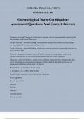 Gerontological Nurse Certification- Assessment Questions And Correct Answers