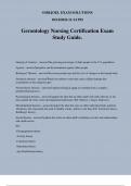 Gerontology Nursing Certification Exam Study Guide