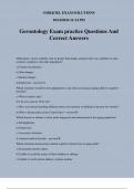 Gerontology Exam practice Questions And Correct Answers