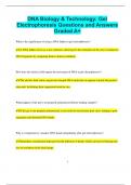 DNA Biology & Technology: Gel Electrophoresis Questions and Answers  Graded A+