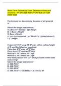 State Farm Estimatics Exam Exam questions and answers ( A+ GRADED 100% VERIFIED) LATEST 2022/ 2025 The formula for determining the area of a trapezoid is: Select the single best answer: A. [(Base1 + Base2) ÷ 2] x Height B. ½ Base x Height C. Base x Height