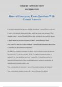 General Emergency Exam Questions With Correct Answers