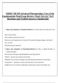 NR565/ NR 565 Advanced Pharmacology Care of the Fundamentals Final Exam Review: Week 5 & 6 & 7 & 8 Questions and Verified Answers Chamberlain  ||Complete A+ Guide