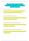 NCCCO Lattice Boom General Knowledge Questions and Answers  Already Graded A