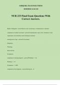 NUR 233 Final Exam Questions With Correct Answers