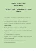 NUR 233 Exam 1 Questions With Correct Answers.