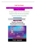 Stahl’s Essential Psychopharmacology 5th Edition Test Bank