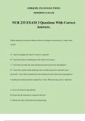 NUR 233 EXAM 3 Questions With Correct Answers.