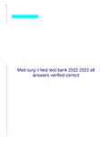 Med surg ii hesi test bank 2022/2023 all answers verified correct