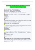 Community Health -NCLEX Questions & Answers; Chapters 9, 10, 12, 13, 14, 15, 18, 46   The three components of the Intervention Wheel are: A) Communities, systems, and individuals/families. B) Interventions, color wedges, and levels of practice. C) Populat