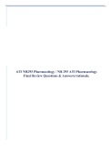 ATI NR293 Pharmacology / NR 293 ATI Pharmacology Final Review Questions & Answers/rationale.