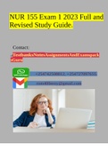 NUR 155 Exam 1 2023 Full and Revised Study Guide.