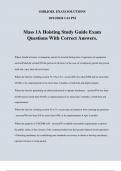 Mass 1A Hoisting Study Guide Exam Questions With Correct Answers.