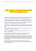 NUR 210 Exam 1 Questions And Answers 100% Guaranteed Success.