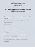 MA Hoisting License Test Exam Questions With Correct Answers.