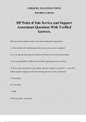 HP Point of Sale Service and Support Assessment Questions With Verified Answers.